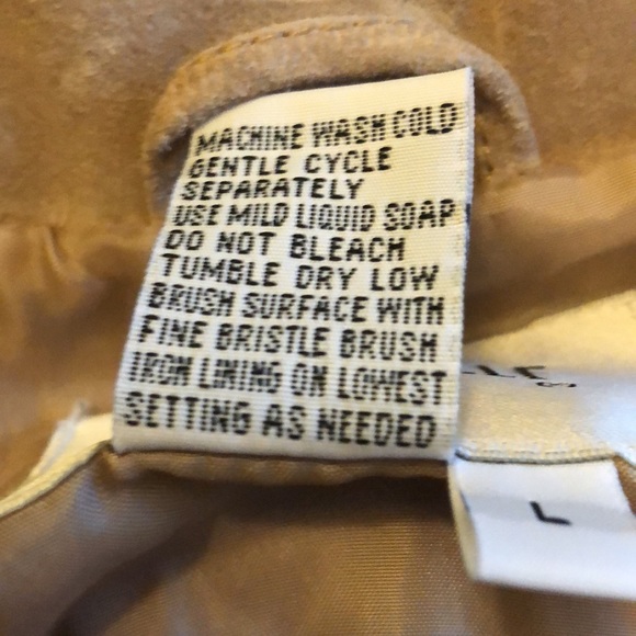 Suede Jacket Beige Brown Southwestern Cervelle Leather Sz Large - Picture 11 of 11